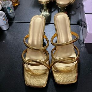 Elegant Gold Women's Heels